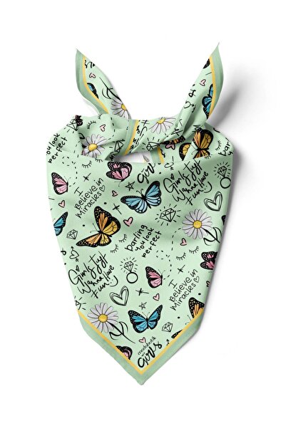 Modabutik Z1 Violla Kelebek Desenli Bandana