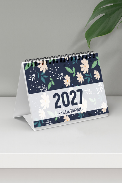 Eldesen Tasarım 2027 Masa Takvimi Spiralli A6 (15x12cm) Orta Boy / Resmi Tati...