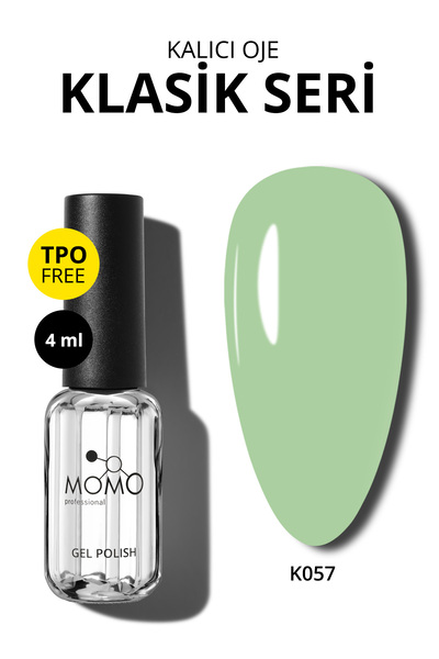MOMO professional Kalıcı Oje K057, Pastel Yeşil, 4 ml