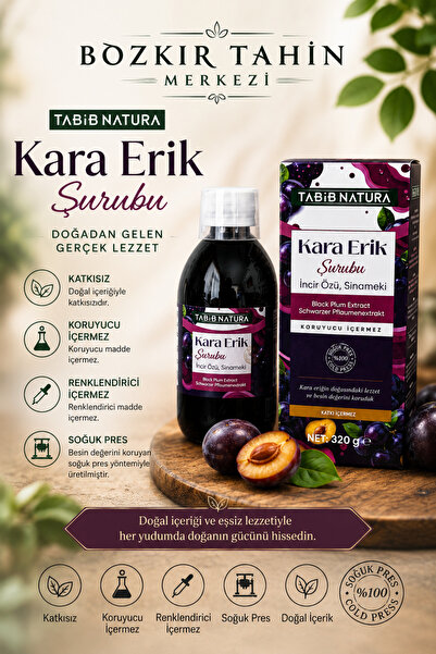 TABİB NATURA Bozkır Tahin Merkezi Kara Erik Şurubu İncir özü ve Sinameki İçer...
