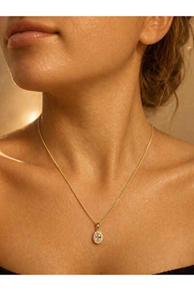Çi & Sİ Luxury Accessory Oval Kesim Taş Detaylı XUPİNG Gold Kolye - "Zamansız...