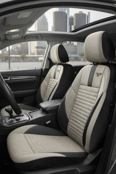 Panda Kılıf Panda Detroit Series Linen Fabric Car Seat Cover - Full Set