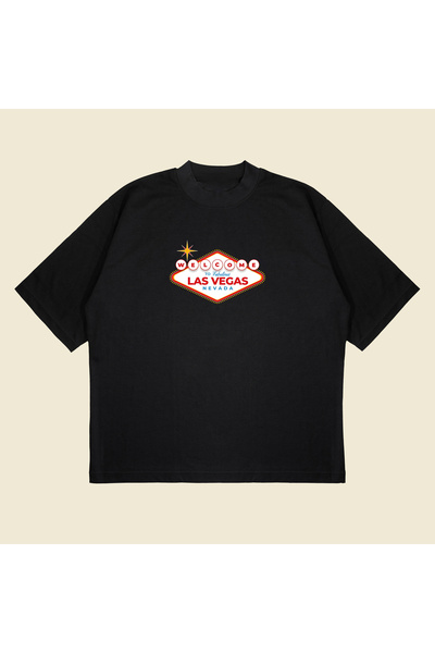 Tarzsokak Dobrodošli Las Vegas Štampano Oversize kroj Unisex Pamuk komad proz...