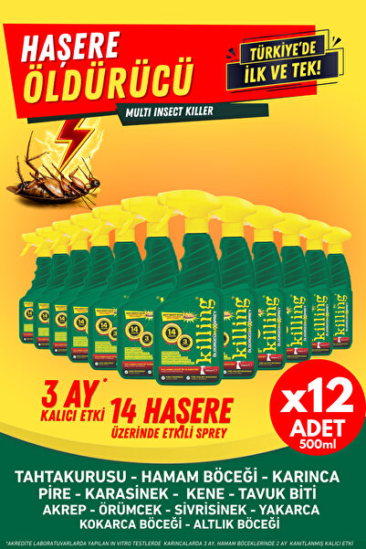 Max Sprey 12’li Eko Set – Böcek İlacı 14 Haşereye Etkili, Karınca 3 Ay Kalıcı 12x500ml