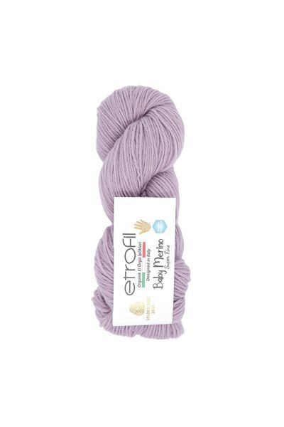 Etrofil Baby Merino Knitting Yarn Lilac 100% Organic Superwash Merino Wool 50...