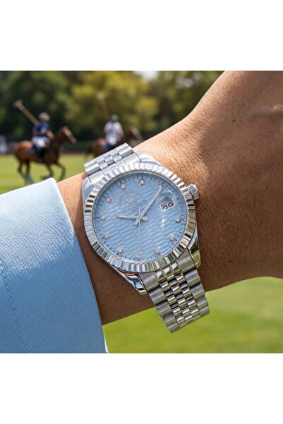 Santa Barbara Polo & Racquet Club ساعة نسائية من الفولاذ المقاوم للصدأ باللون...