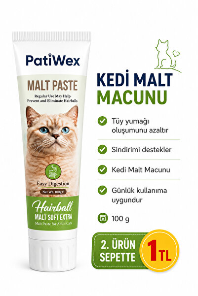 PATİWEX Kedi Malt Macunu – Tüy Yumağı Önleyici & Sindirim Destekleyici – 100 ...