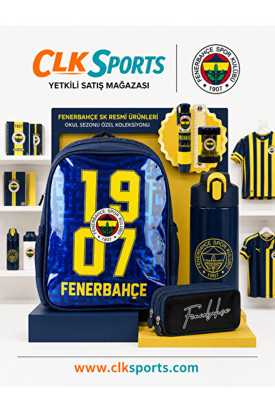 Fenerbahçe Licensed Kindergarten Bag, Double Eyed Pen Bag - Steel Flask 500 m...