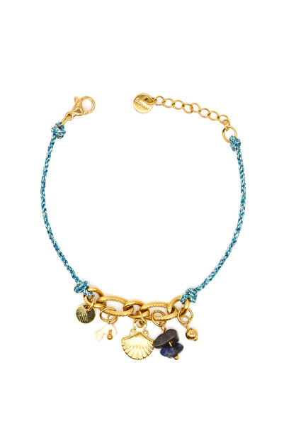 Nearsis Oyster Model, Natural Stone, Steel Bracelet with String
