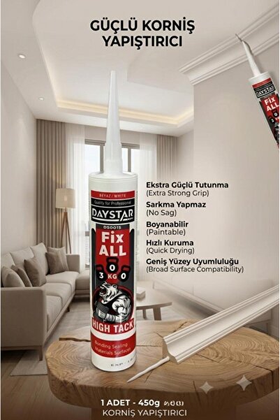 Renkli Duvarlar 450 Gram Beyaz Güçlü Korniş Yapıştırıcı Süper Yüksek Tutunma ...