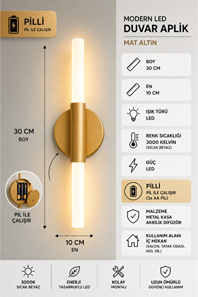 MYLUX AYDINLATMA VE TASARIM Umut Ledli Modern Eskitme Pilli Aplik