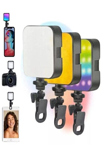 FEDDY Çok Renkli RGB Tripod Telefon Kamera Laptop Uyumlu Selfie Işığı Video Ç...
