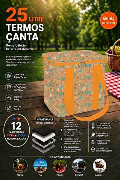 gogidigo aradığın o PREMİUM KALİTE 25 LT İÇİ TERMAL PİKNİK TERMOS ÇANTA TERMA...