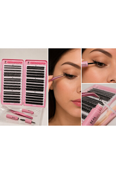 Genel Markalar DIY Takma Kirpik Seti 640 Adet Hazır Demet Kirpik 30D-100D Cım...