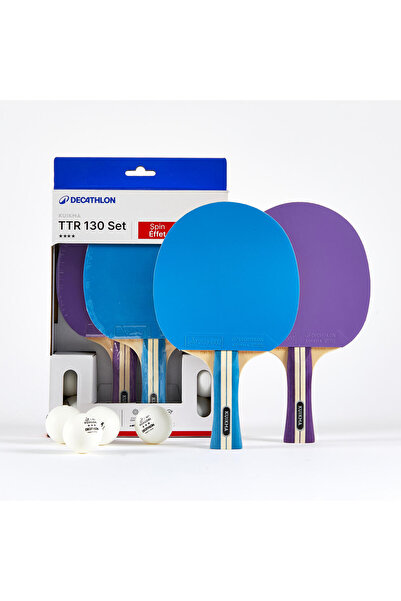 Decathlon Kuikma Raket + Top Seti - ITTF Okul/Kulüp - 4 Yıldız - Mor/Mavi - T...