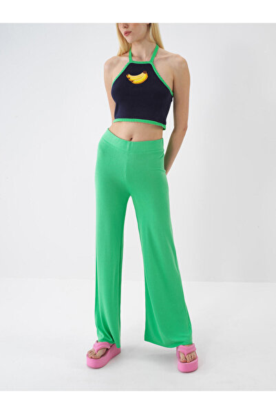 Xint Kadın Yeşil Doğal Dökümlü Regular Fit Pantolon