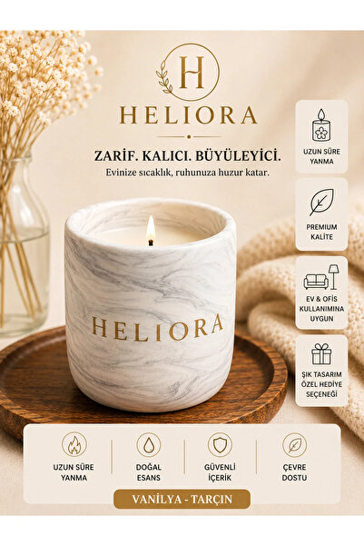 Heliora mum Vanilya Tarçın Beton Kokulu Mum 200 gr