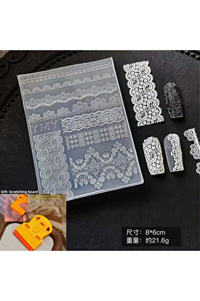 Choice PF-919 A Classic Versatile Lace Rose Butterfly Three-Dimensional Nail ...
