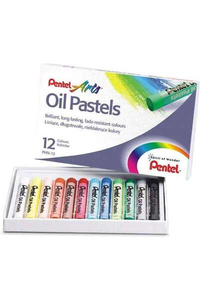 Pentel مجموعة ألوان الباستيل الزيتية للفنانين مكونة من 12 قطعة