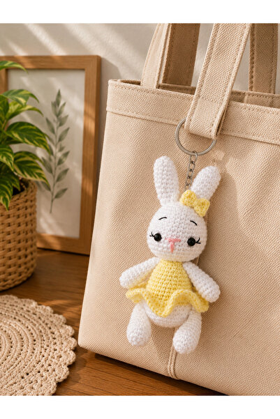 Genel Markalar Amigurumi örgü tavşan anahtarlık hediyelik çanta aksesuar