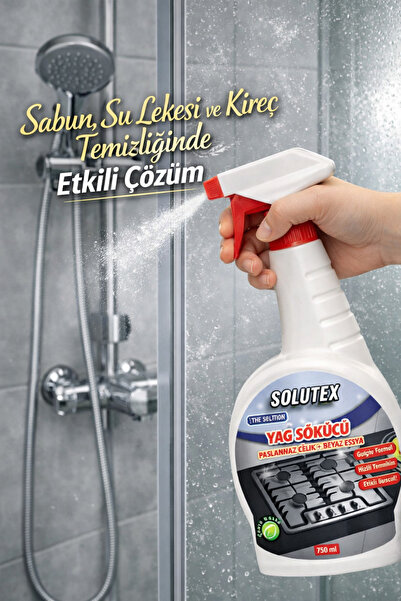 Solutex The Solution Çok Amaçlı Yağ, Kir, Leke ve Kireç Sökücü, Derz Temizleyici, Mutfak ve Banyo temizleyici, PVC Pimapen ve Kalorifer Temizleme - 750 ML