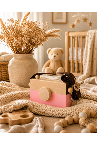 ENCİVA Ahşap Waldorf Fotoğraf Makinesi, Eğitici Bebek Kamera Oyuncağı ,Bebek ...