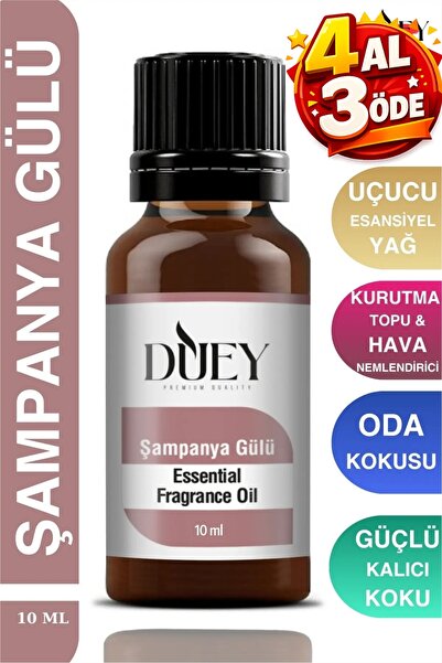 DUEY Şampanya Gülü Uçucu Yağ Buhurdanlık Yağı Difüzör Esansı Oda Kokusu Esans...
