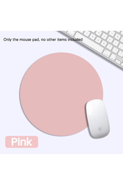Choice Pink Round Mouse Pad Single-sided Solid Color Universal Non-slip Pad M...