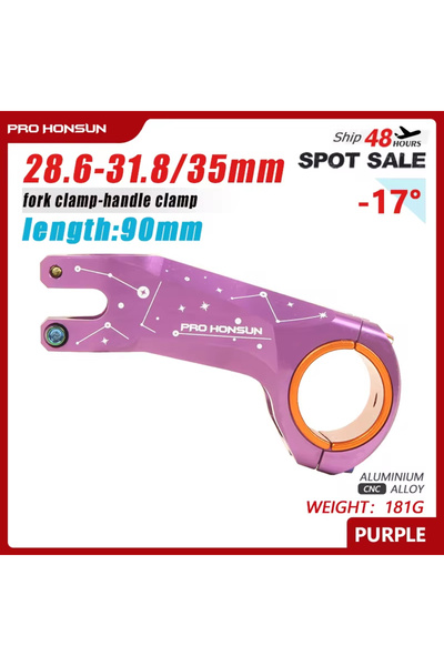 Choice purple PROHONSUN -17 Degree Ultraligh Road Bike Stem 90mm XC MTB Bicyc...