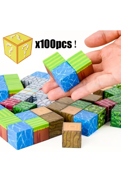 Choice 100pcs - No box 100Pcs Magnetic Building Blocks Set - 3D Magnetic Tile...