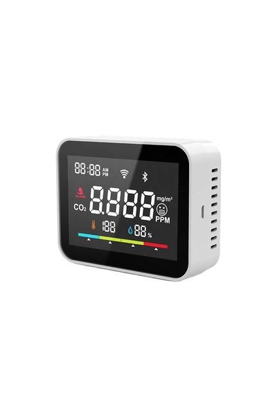 Choice Bundle1 WI-FI Smart Co2 Meter Box Accurate Real Time Indoor Smoke Alar...