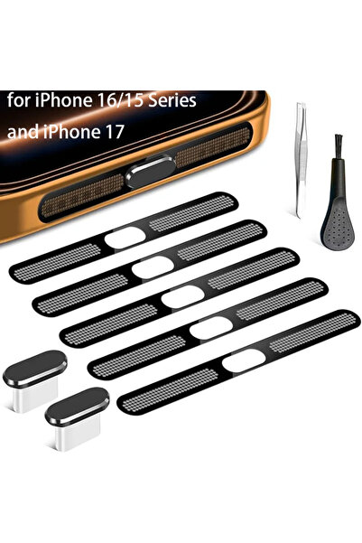 Choice Black plug 9pcs/set for iPhone 16/15 Series and iPhone 17, USB C Anti ...