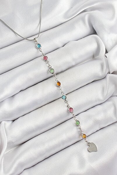 Inure Jewelry Brass Silver Color Mixed Color Zircon Stone Y Women Necklace