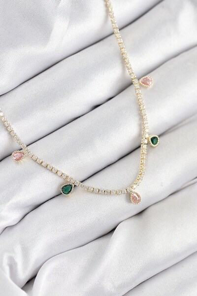 Inure Jewelry Brass Zircon Stone Watercourse Drop Model Gold Color Women's Ne...