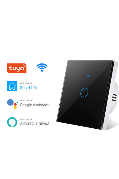 Choice black 1 gang EU WiFi Smart Light Switches No Neutral Wire Touch Switch...