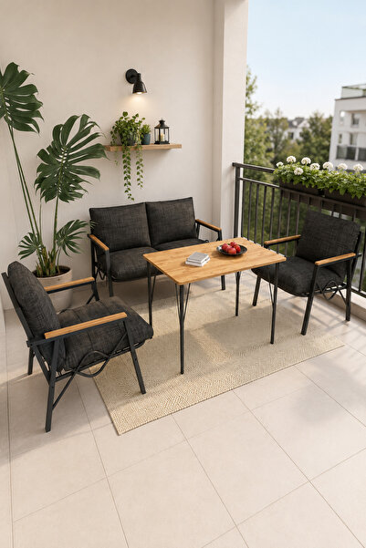 DORUK HOME Balkon, Bahçe, Cafe, Metal Koltuk Takımı, Bahçe Takımı , Çay Seti,...