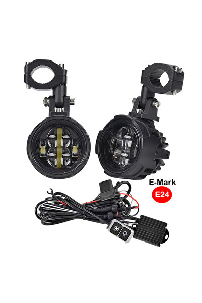 Choice E24 A Complete Set Pair 100W Motorcycle Headlight Fog Lights Dual Colo...