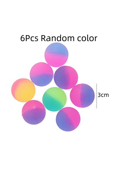 Choice 6Pcs Random color 6Pcs 3cm Two-color Outdoor Bouncy Ball Kids Party Su...