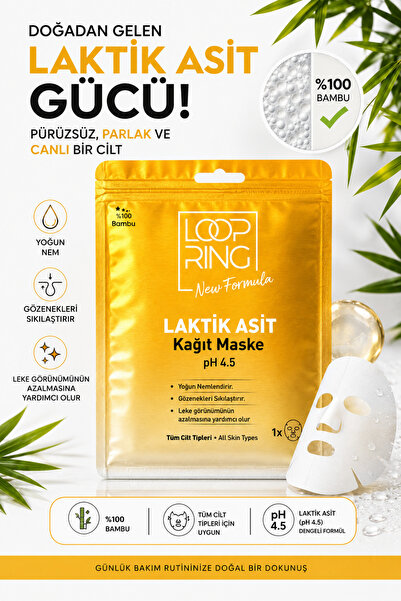 Loopring Cosmetic 3-Pack Love Skin Silk Touch Mask Lactic Acid Bamboo Paper F...