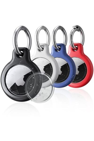 Choice B-4pcs Waterproof Cover for Airtag Holder Keychain with Anti-Lost Keyr...