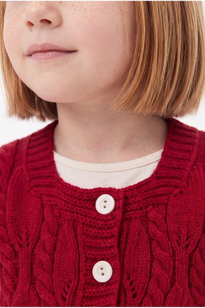 Babily Girl's Knitted Premium Knitwear Vest Soft Textured Buttoned Seasonal