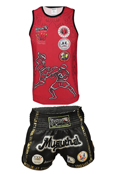 Dragondo شورت Muay Thai Sparring المعتمد من Mt2019 ومجموعة قمصان Muaythai مع ...