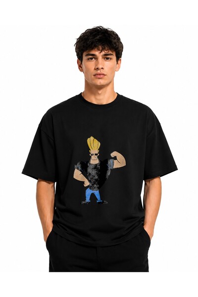 Inscriptie Tricou Unisex Bumbac Premium Casual " Johnny Bravo HD "