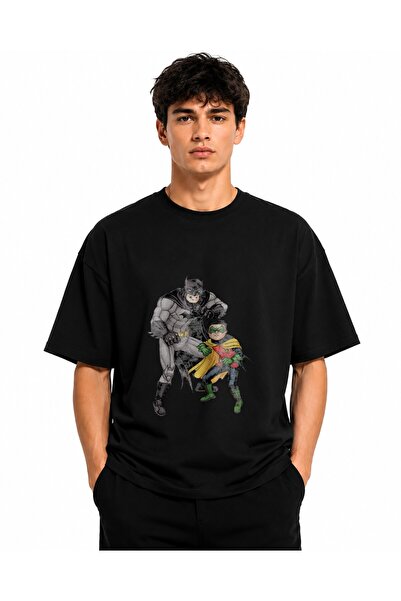 Inscriptie Tricou Unisex Bumbac Premium Casual " Batman and Robin "