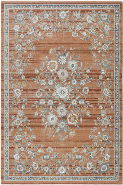 Cool Halı Floor Somon Vintage Floral Çiçekli Salon Oturma Odası Dekoratif Rob...