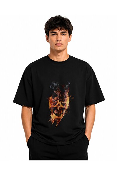 Inscriptie Tricou Unisex Bumbac Premium Casual " Fire head "