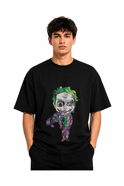 Inscriptie Ουνισέξ Βαμβακερό T-Shirt Υψηλής Ποιότητας  "Τζόκερ σούπερ κακός κ...