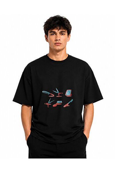 Inscriptie Tricou Unisex Bumbac Premium Casual " Vector graphics barber "