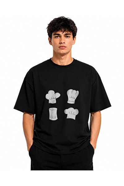 Inscriptie Ουνισέξ Βαμβακερό T-Shirt Υψηλής Ποιότητας  "Εικόνες Σκούφου Σεφ "