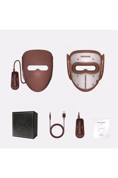 Choice Brown 3D Silicone Face LED Mask 4 Colors Red Light Therapy Face Photon...